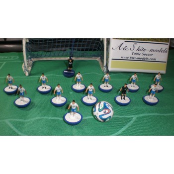 Subbuteo Andrew Table Soccer Italy away kit Fifa World Cup 2014 on Lightweight bases